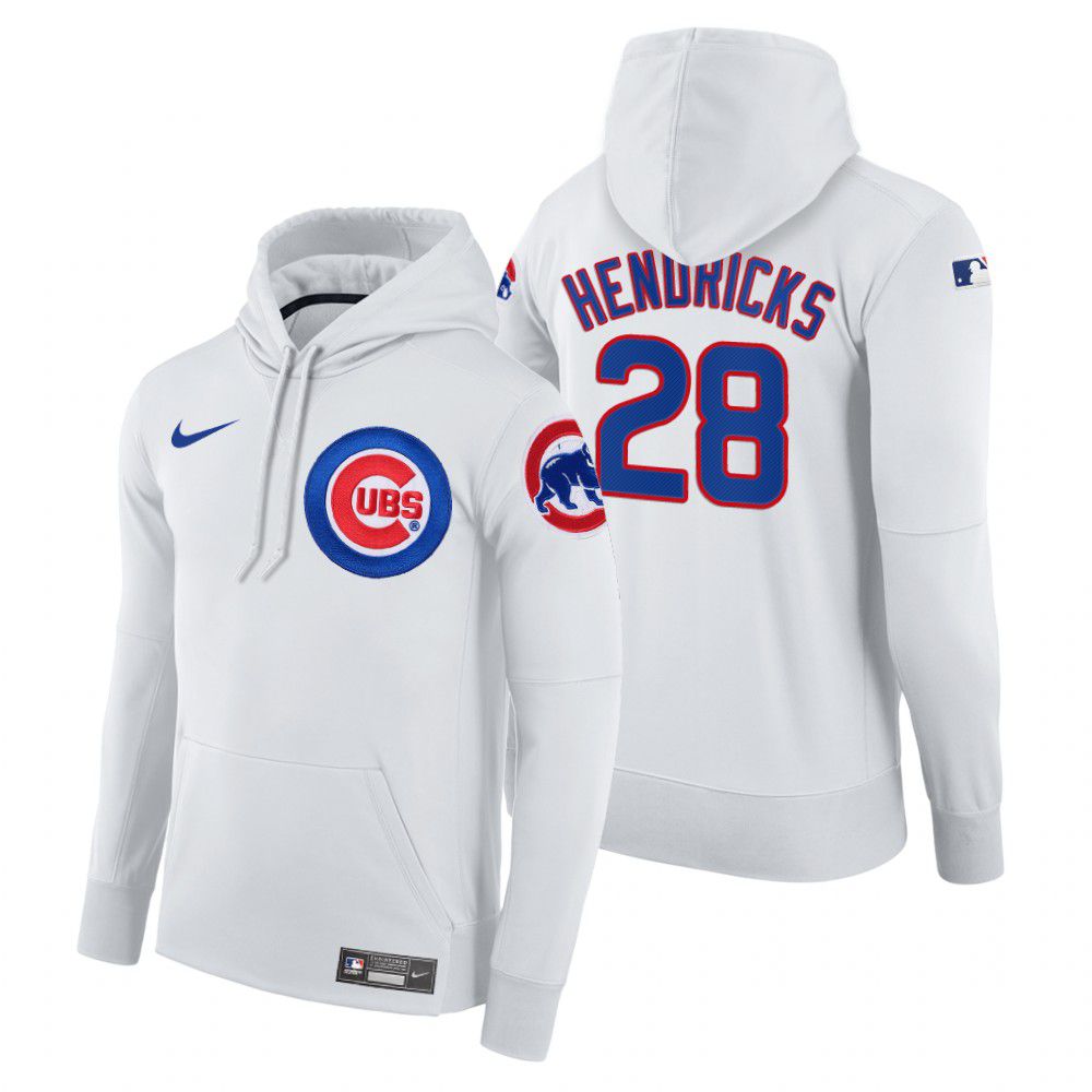 Men Chicago Cubs #28 Hendricks white home hoodie 2021 MLB Nike Jerseys